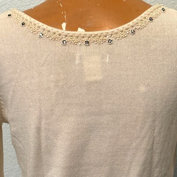 Lot 2 Vintage Y2K Womens Top Sweater XS / Petite Beaded Blouse Fairy Knit - Picture 5 of 16